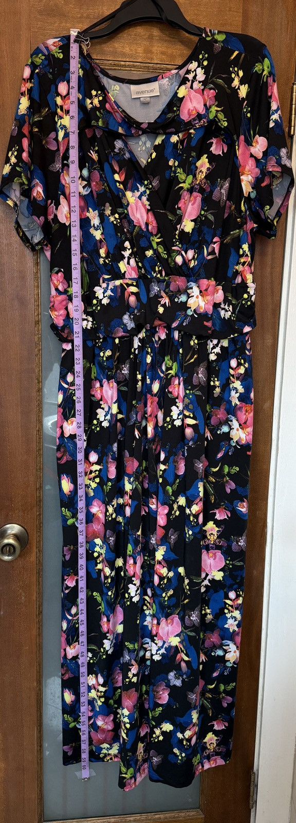 Avenue Avenue Women Black Floral Orchid Keyhole Maxi Dress Size 3XL / US 20-22 - 7 Thumbnail