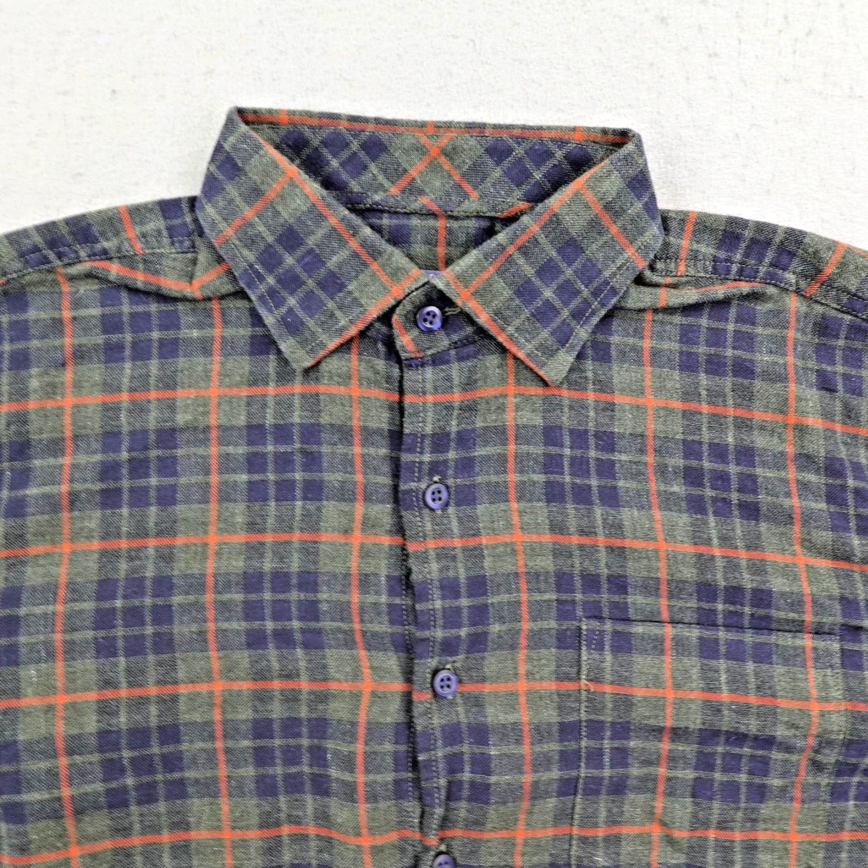 johnnie-O Johnnie O Shirt Mens Medium Blue Green Plaid Flannel Button-Up Casual Hangin Out, Pocket, Cotton, Long Sleeve, Button, Everyday Wear Size US M / EU 48-50 / 2 - 2 Thumbnail