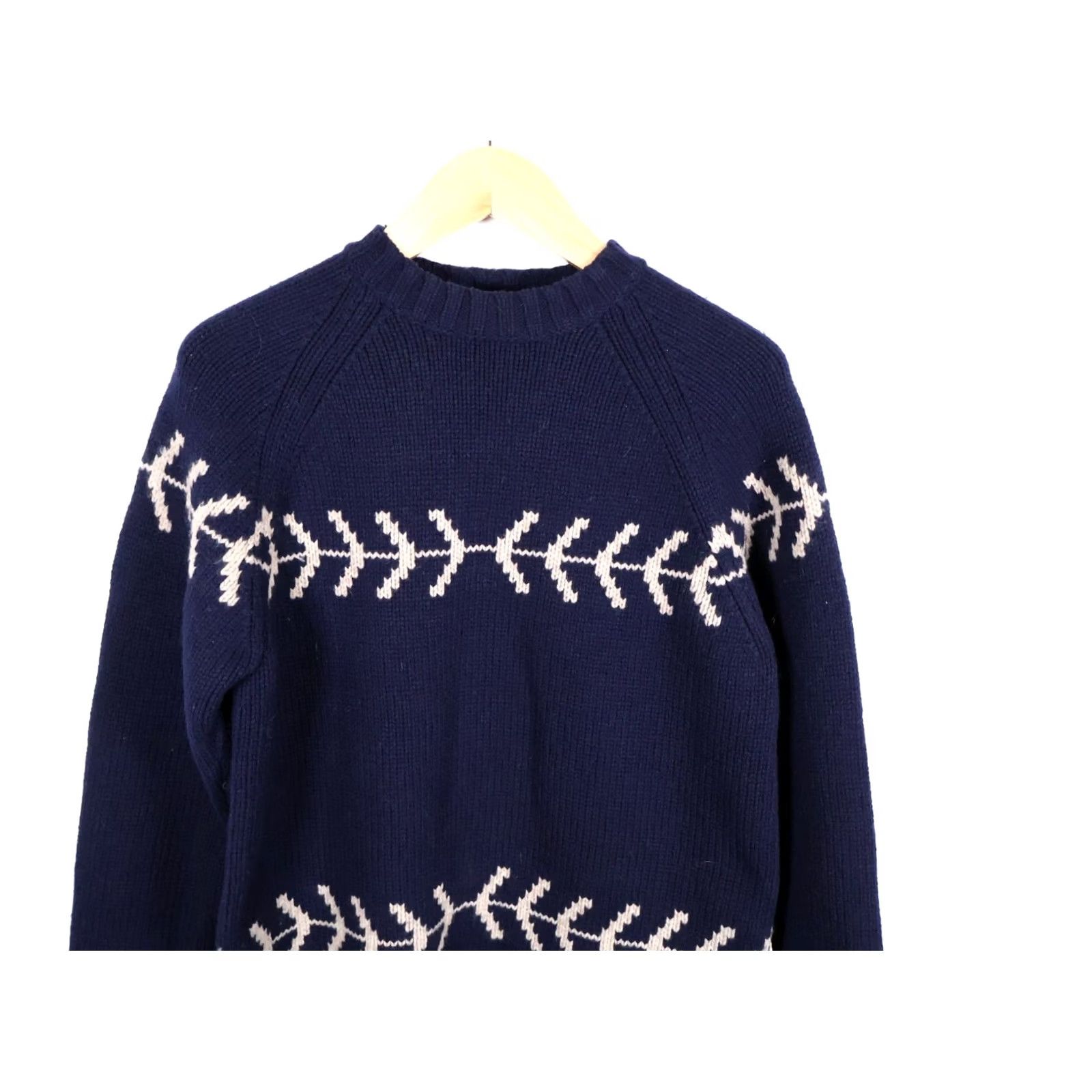 Gap VINTAGE Gap Sweater Mens M Blue VTG Lambs Wool Men Dark Geometric Y2K Tag Size US M / EU 48-50 / 2 - 4 Thumbnail