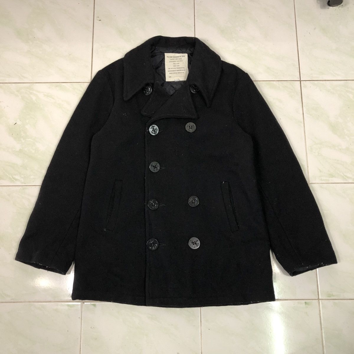 Japanese Brand 📌Vintage Wool Peacoat Usa Double Breast Issey Miyake Size US L / EU 52-54 / 3 - 1 Thumbnail