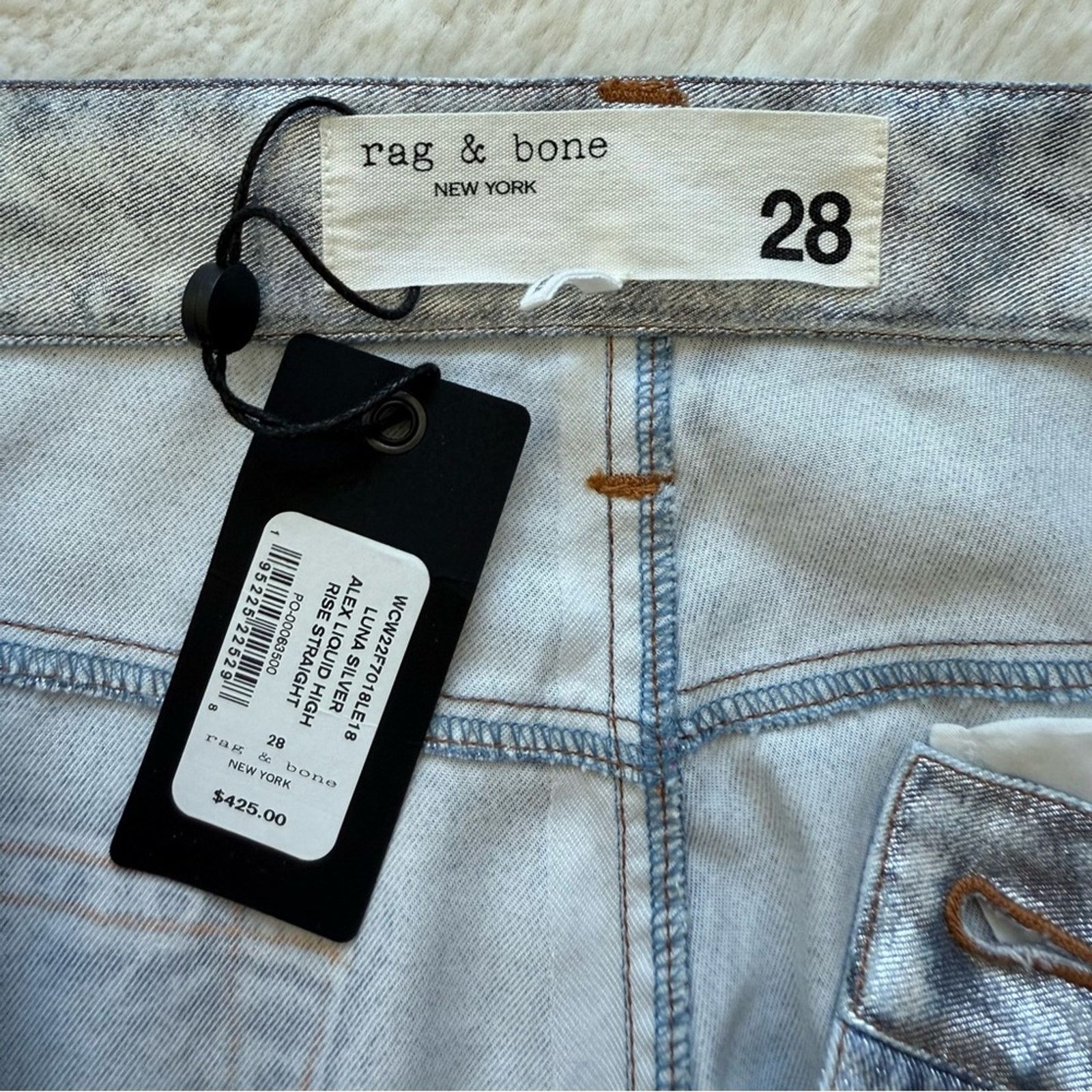 Rag & Bone NWT! Rag&bone women shimmer dress pants size 28 Retail 425$ Size 28" / US 6 / IT 42 - 3 Thumbnail