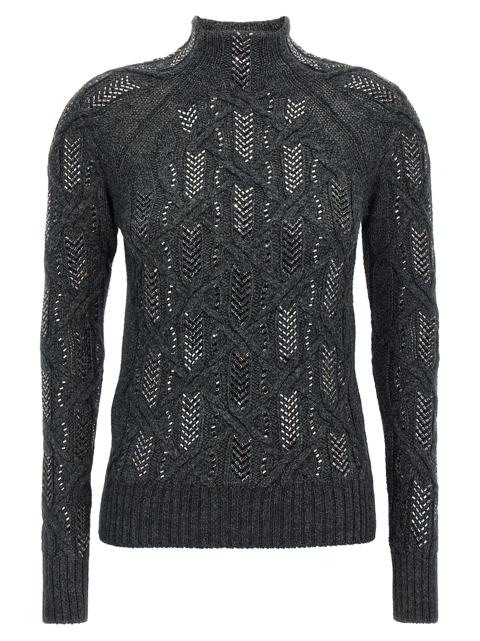 Ermanno Scervino Crystal braid sweater Size M / US 6-8 / IT 42-44 - 1 Thumbnail
