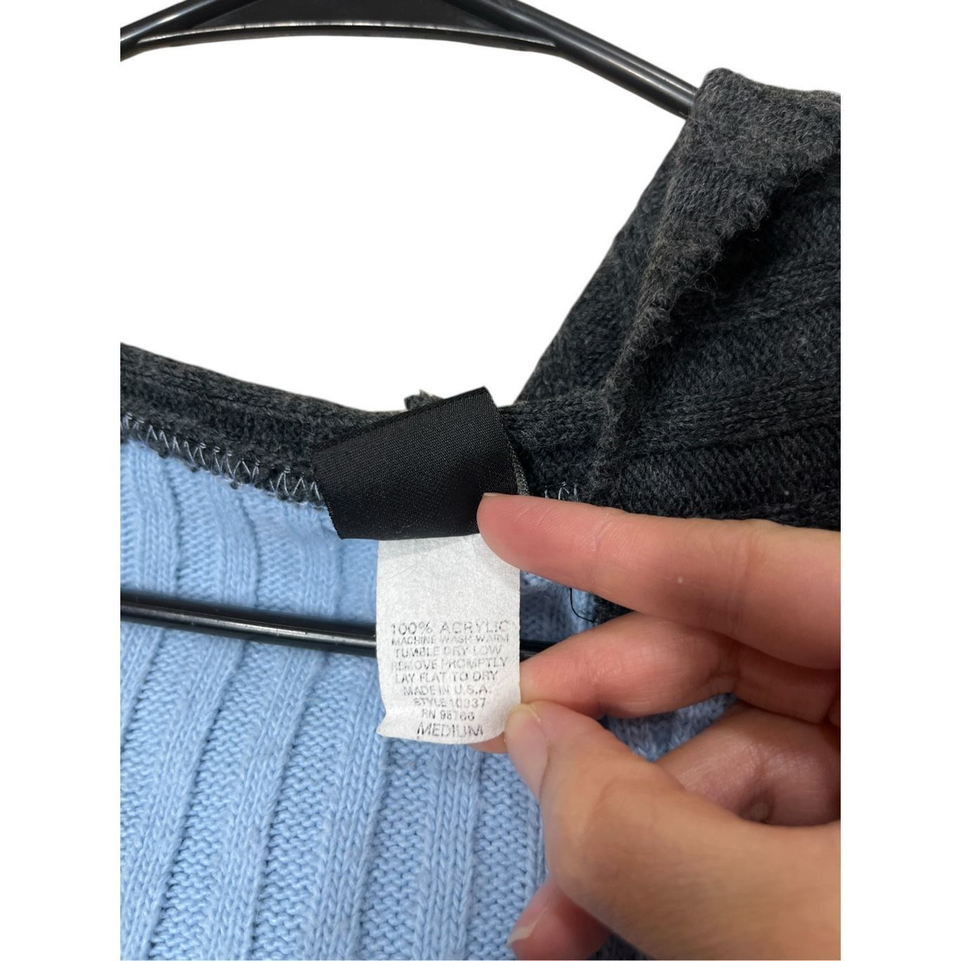 Other Vintage smooches Y2K Blue Gray Chunky Knit Cardigan Sweater Size M / US 6-8 / IT 42-44 - 6 Thumbnail