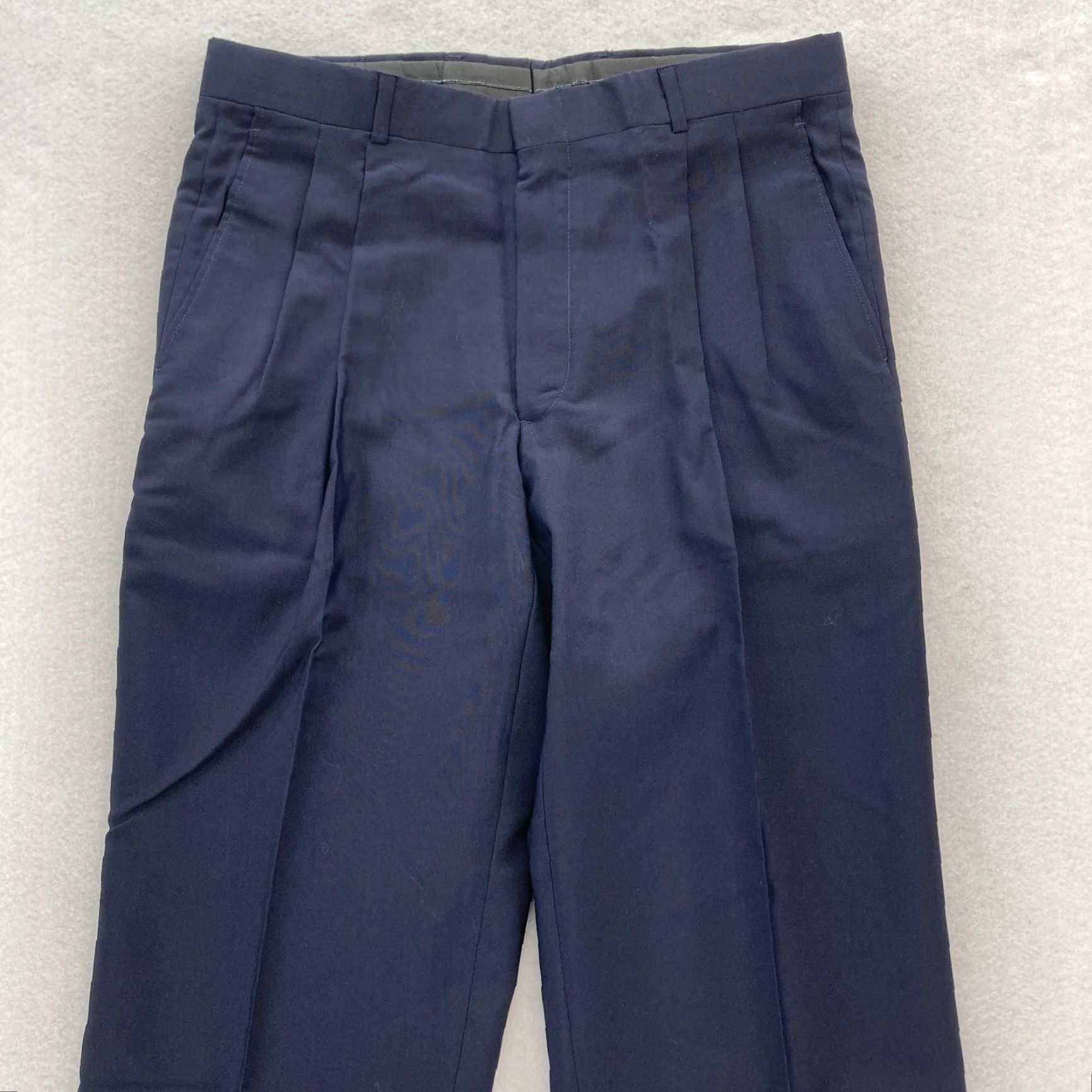 Vintage Vintage Fashionaire McDonalds Work Pants Mens 34 Reg Navy Blue Wool Blend 1989 Size US 34 / EU 50 - 2 Thumbnail