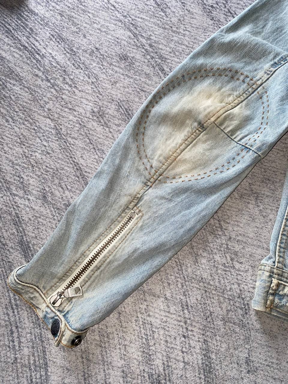 GAS GAS Distressed Denim Biker Jacket Size US M / EU 48-50 / 2 - 15 Thumbnail