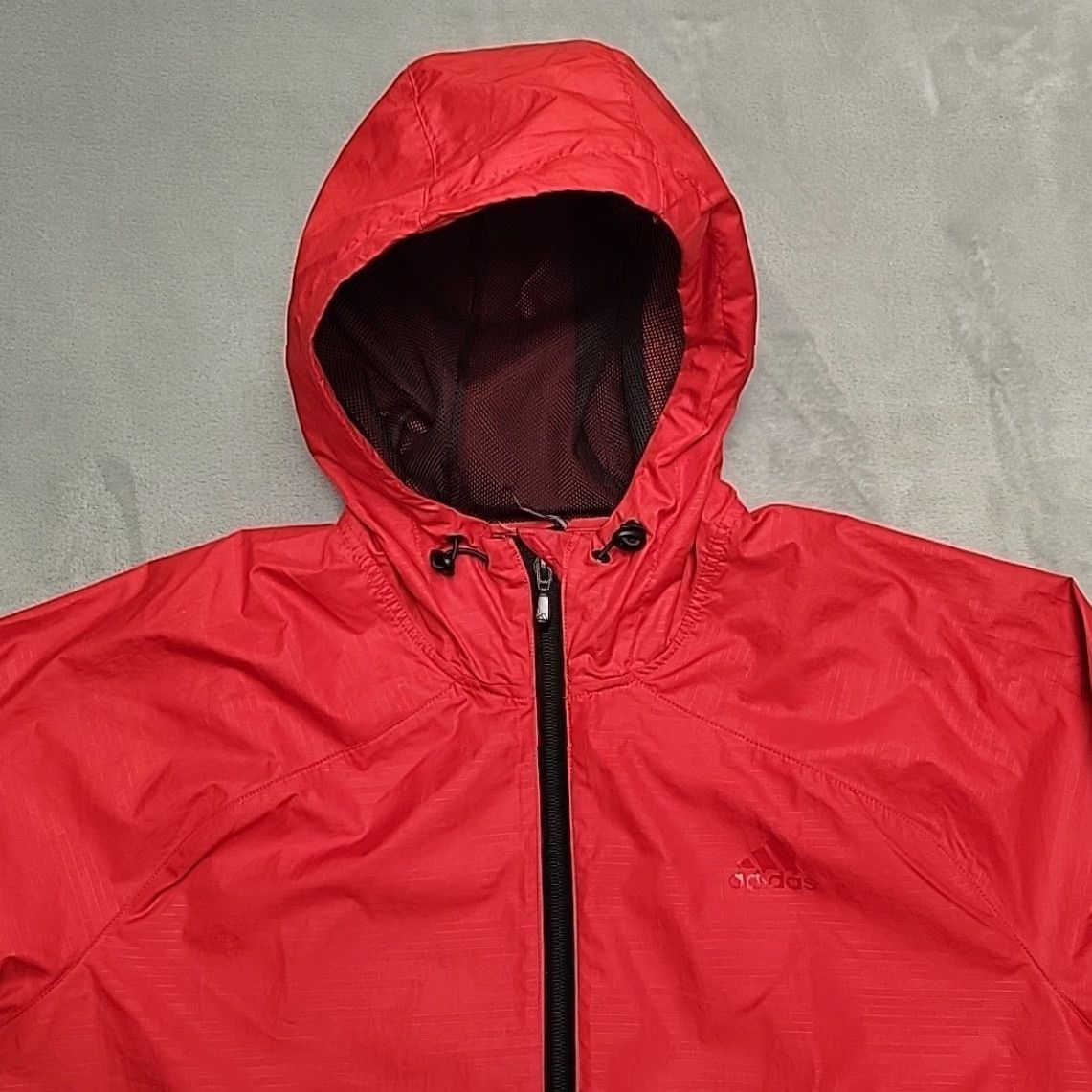 Adidas VINTAGE Adidas Jacket Mens Large Red Hooded Windbreaker Ripstop Outdoor Retro Size US L / EU 52-54 / 3 - 3 Thumbnail