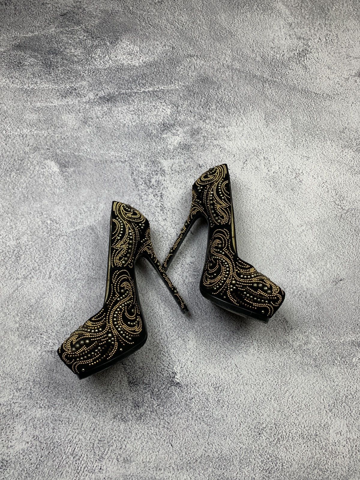 Philipp Plein Philipp Plein Womens Black Suede Platform Pumps Heels EU39 Size US 9 / IT 39 - 8 Thumbnail
