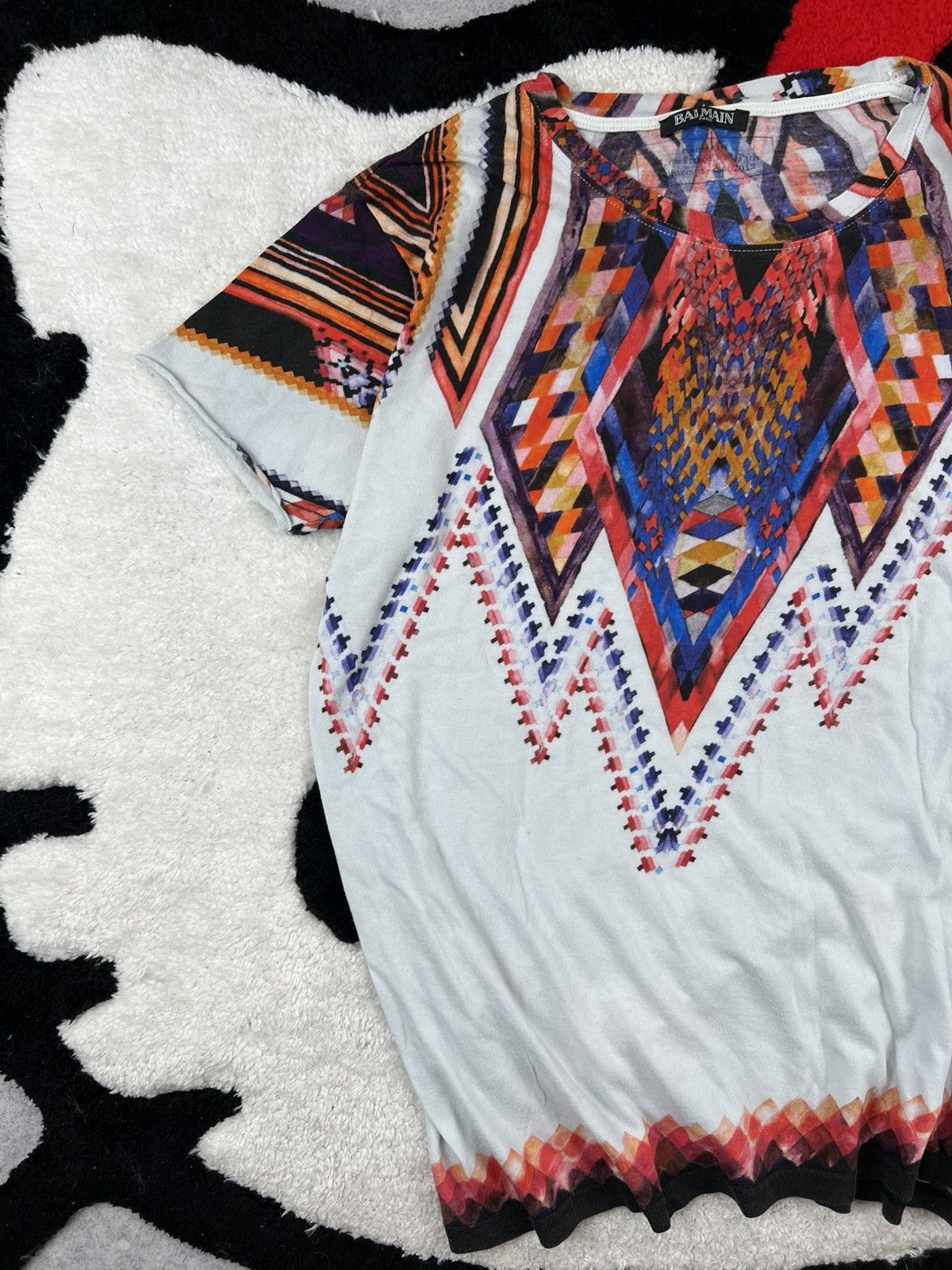 Balmain Balmain Vintage Multicoloured Rare Print Y2K Tee Shirt Size US M / EU 48-50 / 2 - 2 Thumbnail
