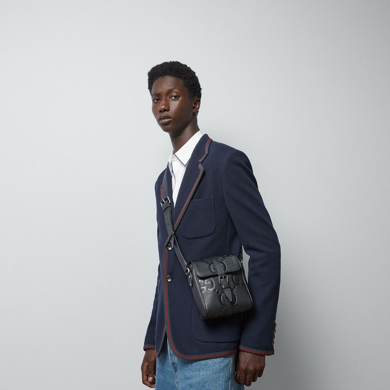 Gucci oc11z1225 Size: OS / Jumbo GG Small Messenger Bag in Black Size ONE SIZE - 1 Thumbnail