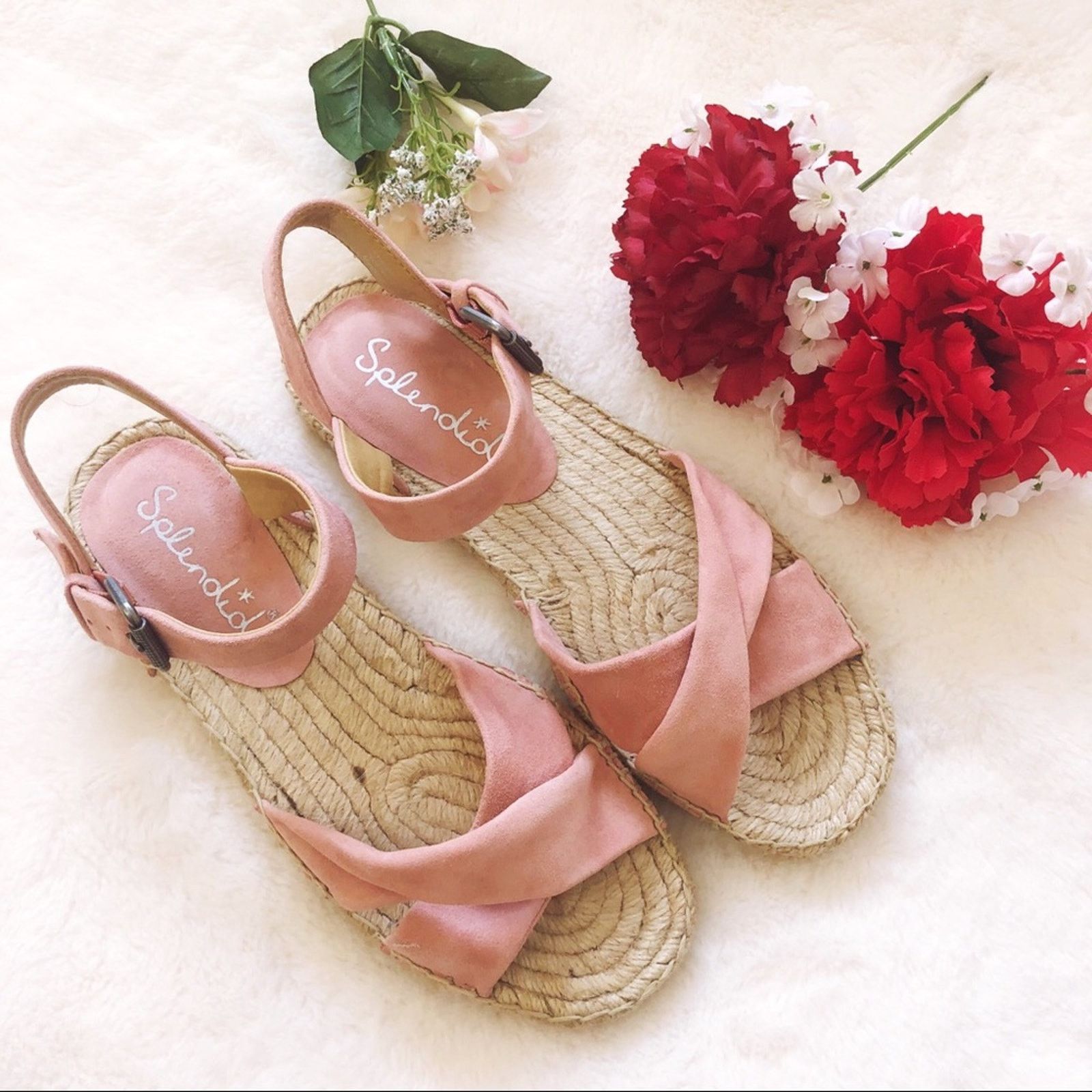 Other Splendid Pink Blush Suede Espadrille Sandals Size US 6.5 / IT 36.5 - 1 Thumbnail