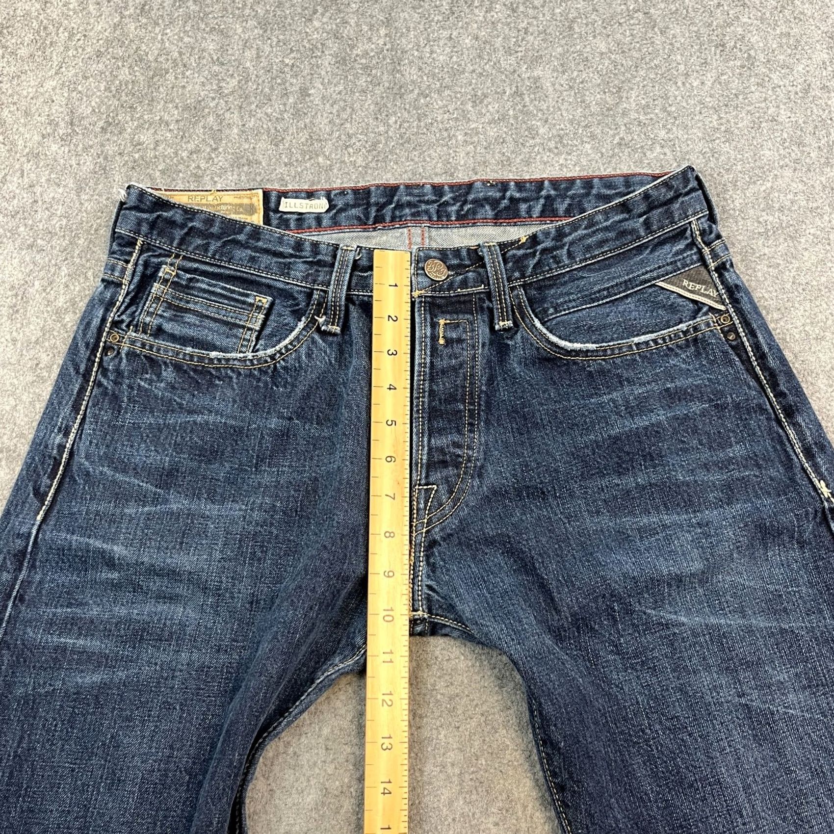 Replay Replay Mens Jeans Straight 34 Dark Blue Cotton Denim 5-Pocket 34x30 Billstrong Vintage No Size US 34 / EU 50 - 5 Thumbnail