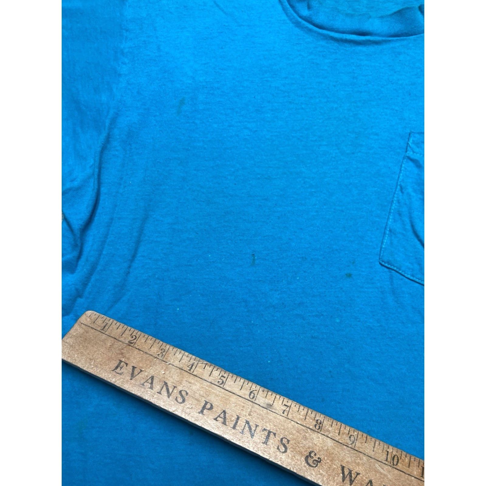 Fruit Of The Loom VINTAGE Fruit of the Loom T-Shirt Pocket 80s Teal Blue Cotton XL Men Blues 80s Pockets Mens XL Size US XL / EU 56 / 4 - 4 Thumbnail