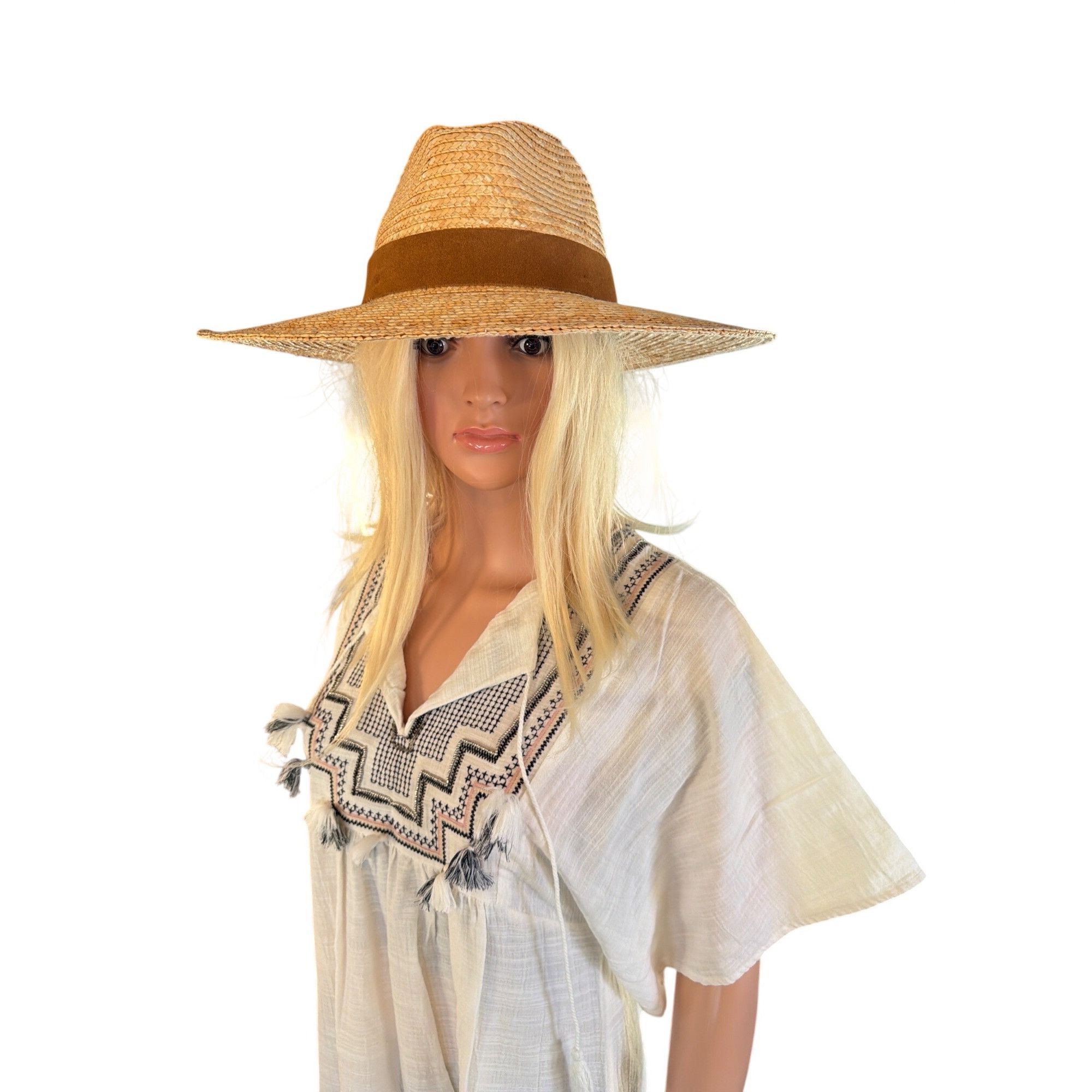 Other NWT Gigi Pip Isla Straw Fedora Hat S/M 57cm Adjustable Wide Size ONE SIZE - 2 Thumbnail