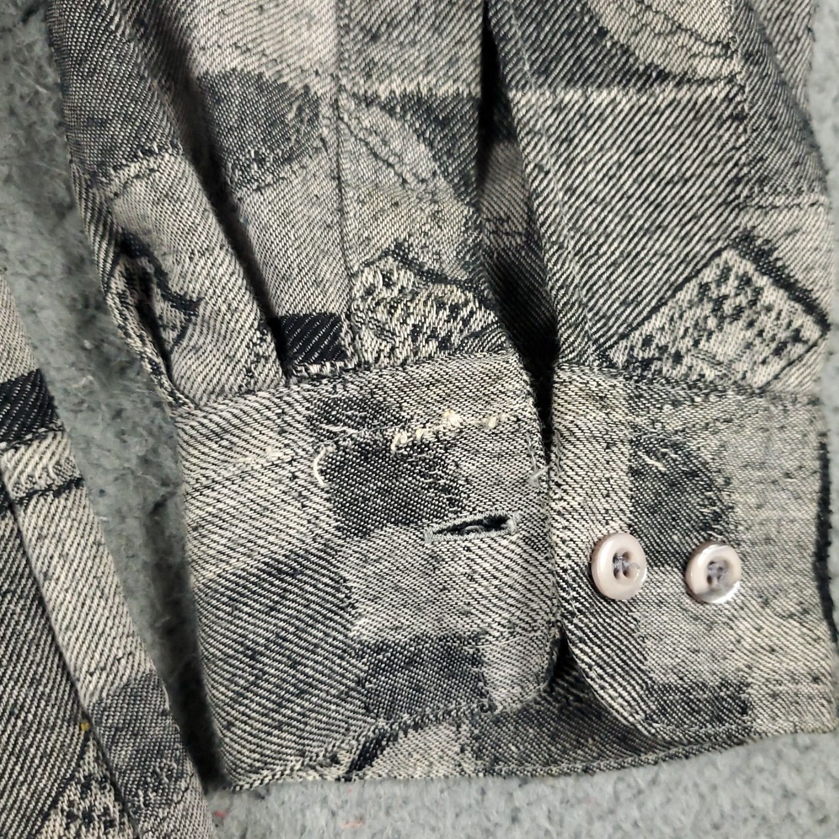 BUGATCHI Bugatchi Uomo Button-Up Shirt Mens Large Gray Geometric Long Sleeve Size US L / EU 52-54 / 3 - 4 Thumbnail