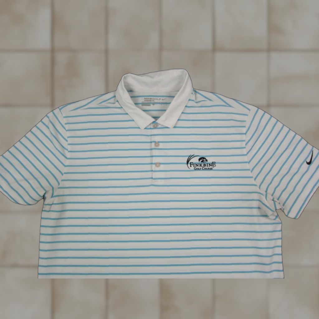 Nike Nike Golf Polo Shirt L Adult Blue Striped Dri-Fit Mens Shirt Size US L / EU 52-54 / 3 - 1 Thumbnail