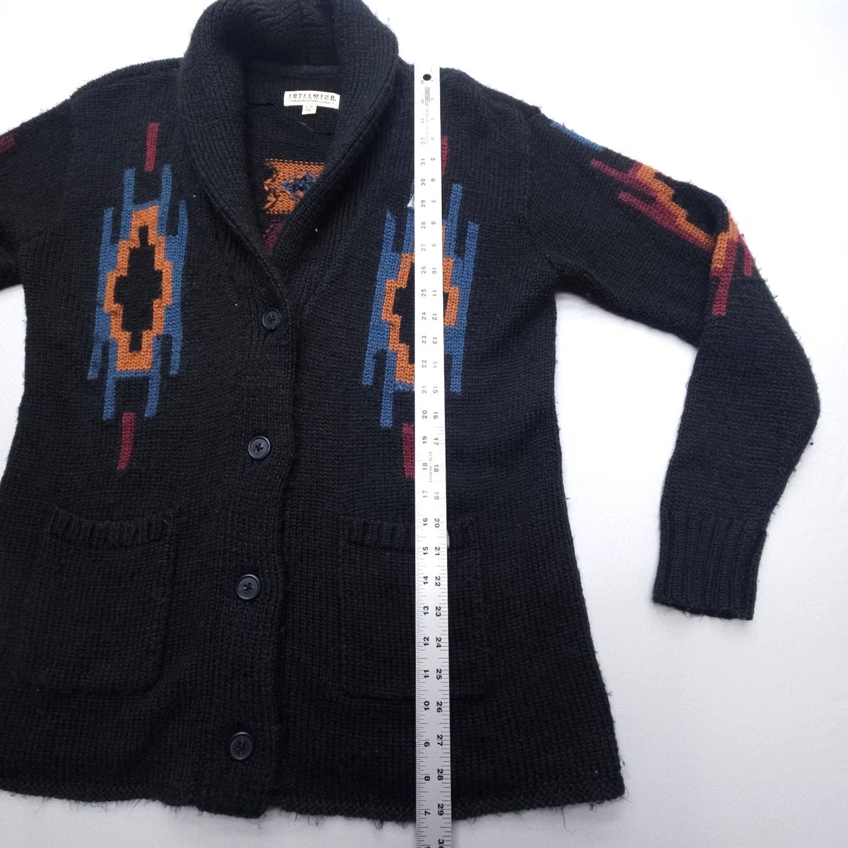 Vintage Idyllwind Miranda Lambert Cardigan Womens L Wool Blend Shawl Geometric Aztec Western Black Cardigan Sweater Seasonal All Seasons Women's Fashion Size L / US 10 / IT 46 - 7 Thumbnail