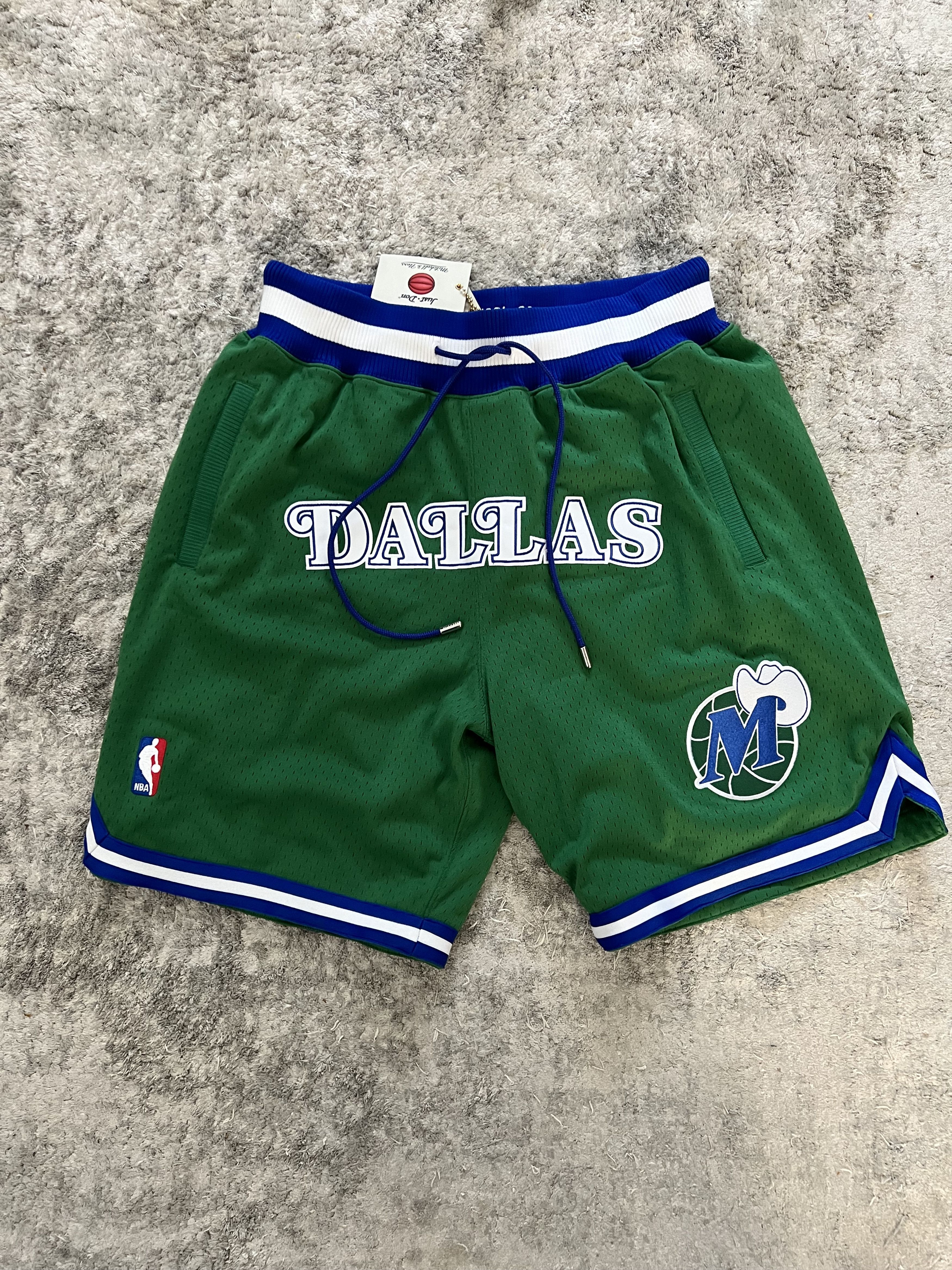 image of Dallas Mavericks 1981-82 Nba Just Don Mitchell & Ness Shorts in Green, Men's (Size 32)