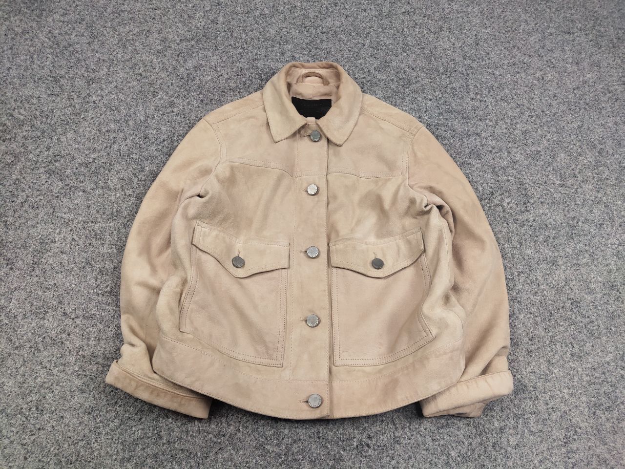 Allsaints Allsaints Sukes Suede Leather Dusty Pink Beige Jacket Size XS / US 0-2 / IT 36-38 - 2 Thumbnail
