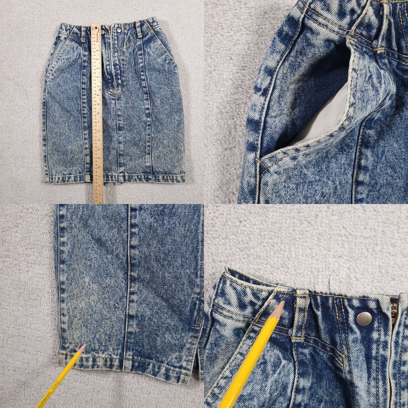 J Brand VINTAGE Sweet Camel Denim Mini Skirt Women's Juniors 00 22X18 Y2K Acid Wash Pocket Short Blue Cotton Denim 90s Festival Retro 00s 00s Girls Size 24" / US 00 / IT 34 - 8 Thumbnail