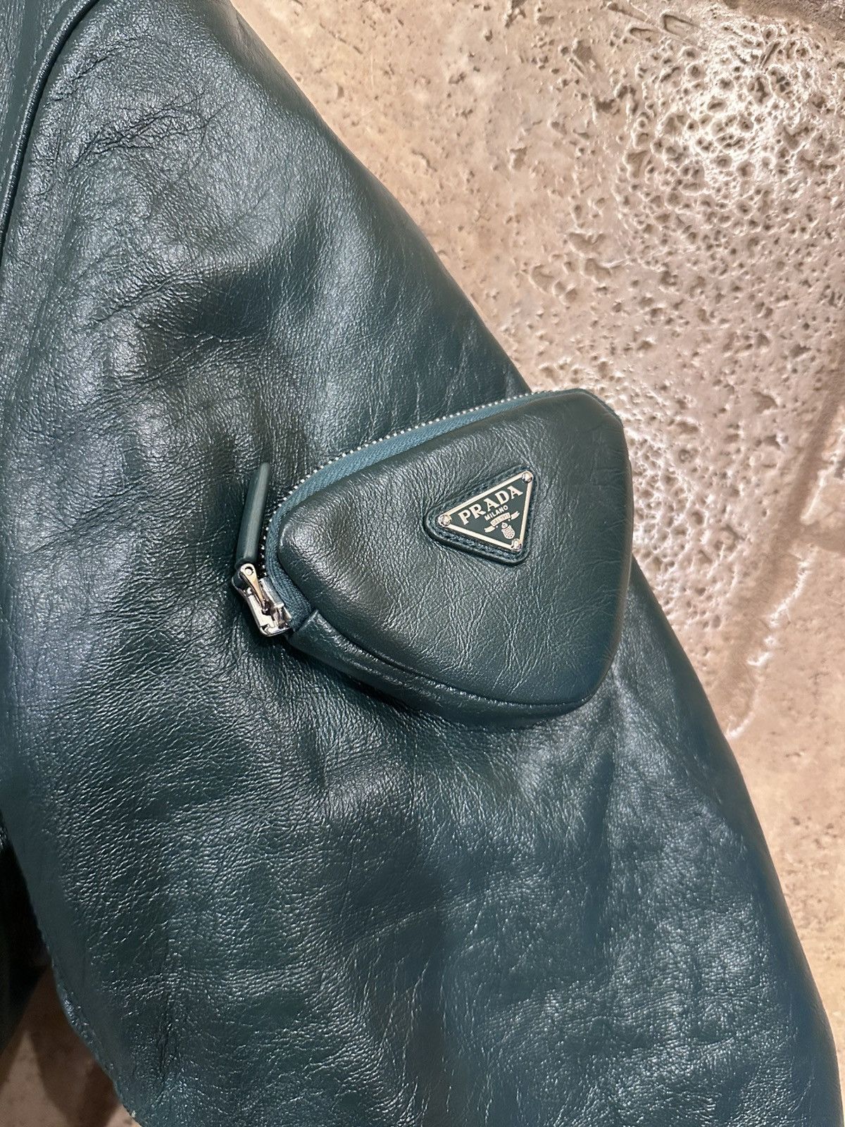 Prada Prada x Raf Simmons Nappa Bomber Leather Billiard Green FW21 Size US L / EU 52-54 / 3 - 9 Thumbnail