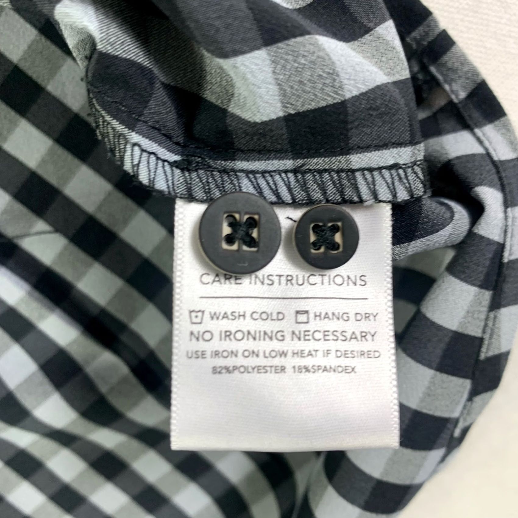 Mizzen+Main Mizzen+Main Mens Large Classic Fit Performance Shirt Gray Gingham Button-Up Long Sleeve Size US L / EU 52-54 / 3 - 4 Thumbnail