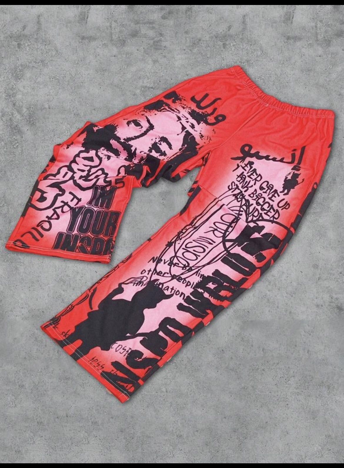 Designer × Vintage Graphic printed Sweatpants Size US 35 - 3 Thumbnail