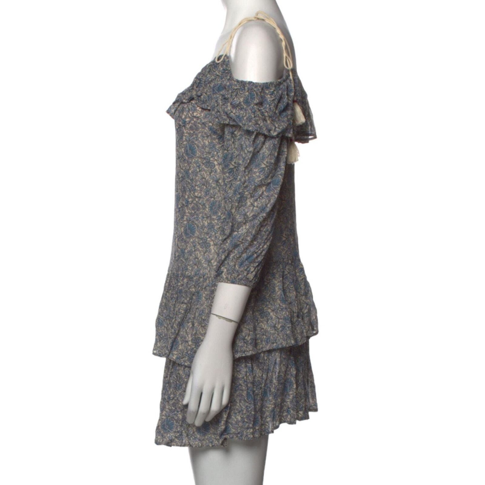 Rebecca Minkoff Rebecca Minkoff Medium Blue Floral Dexter Cold Shoulder Ru Size M / US 6-8 / IT 42-44 - 2 Thumbnail