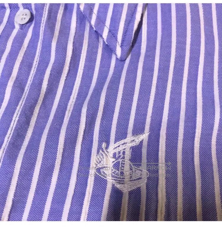 Vivienne Westwood Vivienne Westwood Navy and white striped irregular collar Size XS / US 0-2 / IT 36-38 - 3 Thumbnail