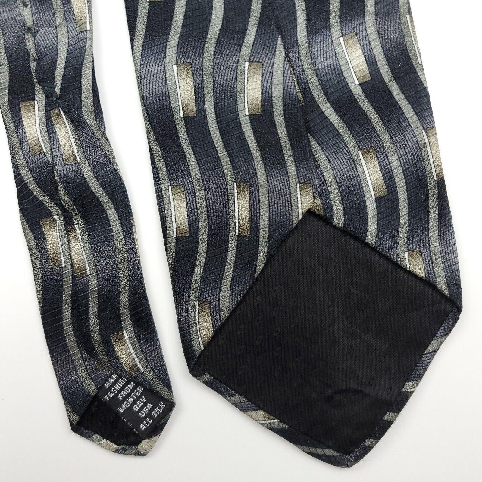 Vintage Monterey Bay J. Blades & Co. Abstract Gray Silk Tie Wide Size ONE SIZE - 5 Thumbnail