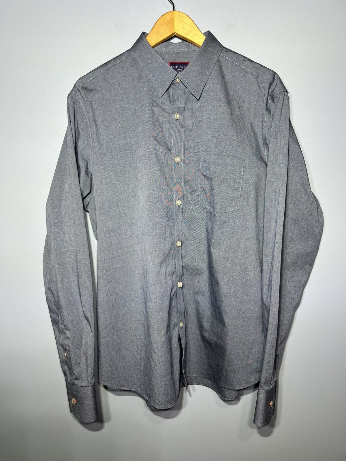 UNTUCKit UNTUCKIT Shirt Mens L Pio Cesare Wrinkle Free Button Up Gray Size US L / EU 52-54 / 3 - 4 Thumbnail