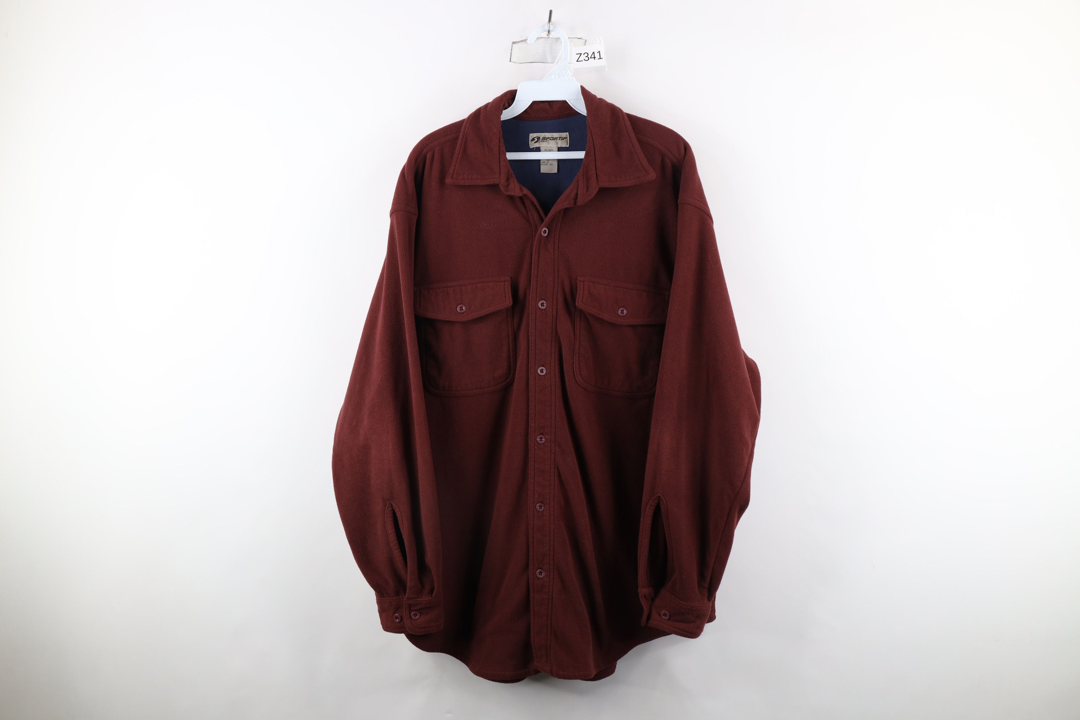 Vintage Vintage 90s Streetwear Fleece Button Shirt Jacket Jac Shirt Size US L / EU 52-54 / 3 - 1 Thumbnail