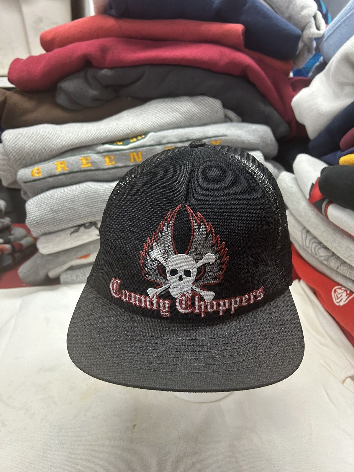 Harley Davidson × Vintage Crazy Vintage 90s Black Biker Grunge Trucker Snapback Hat Size ONE SIZE - 1 Thumbnail