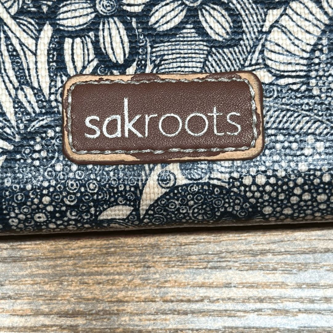 Vintage VINTAGE Sakroots Artist Zip Around Wallet Navy Blue White Floral Spirit Desert Clutch Unisex Adults Medium Size ONE SIZE - 2 Thumbnail