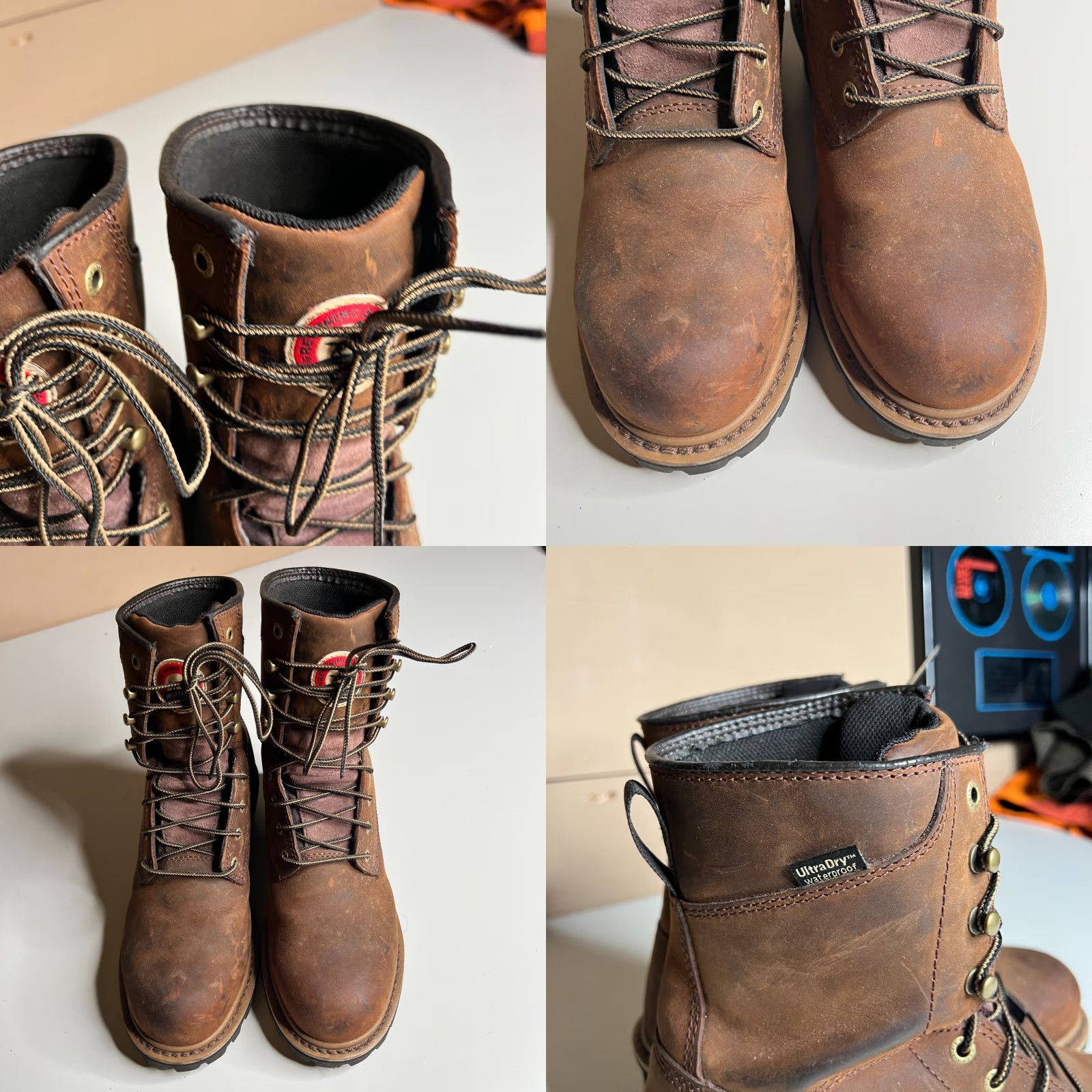 Vintage Irish Setter Work Boot Mens Size 9 Brown Leather Waterproof Safety Toe Insulated Logger Boot EH 9 Mens Boots Size US 9 / EU 42 - 8 Thumbnail