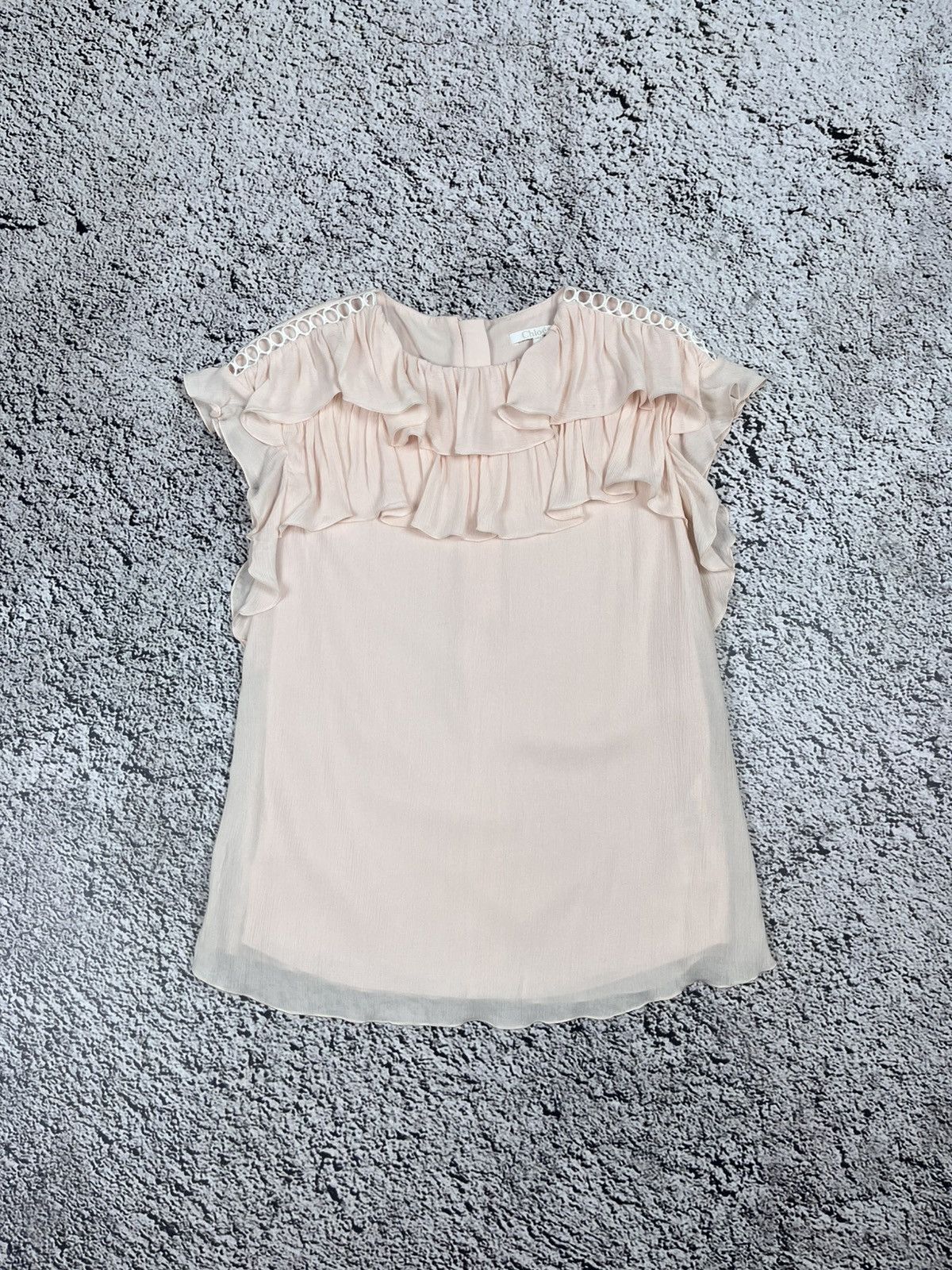Chloe Vintage Viscose Ruffle Blouse size 6