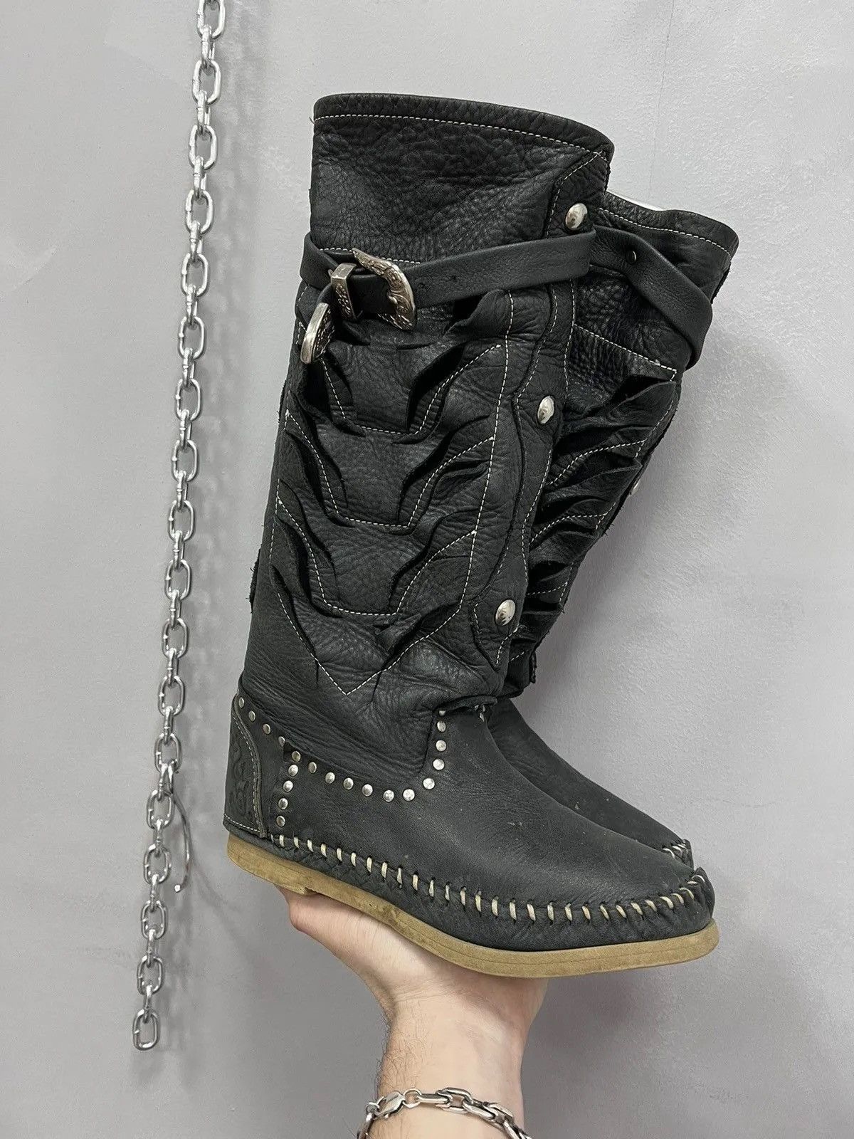 A.S.98 Vintage japanese high western boots shoes rare y2k Size US 7 / IT 37 - 12 Thumbnail
