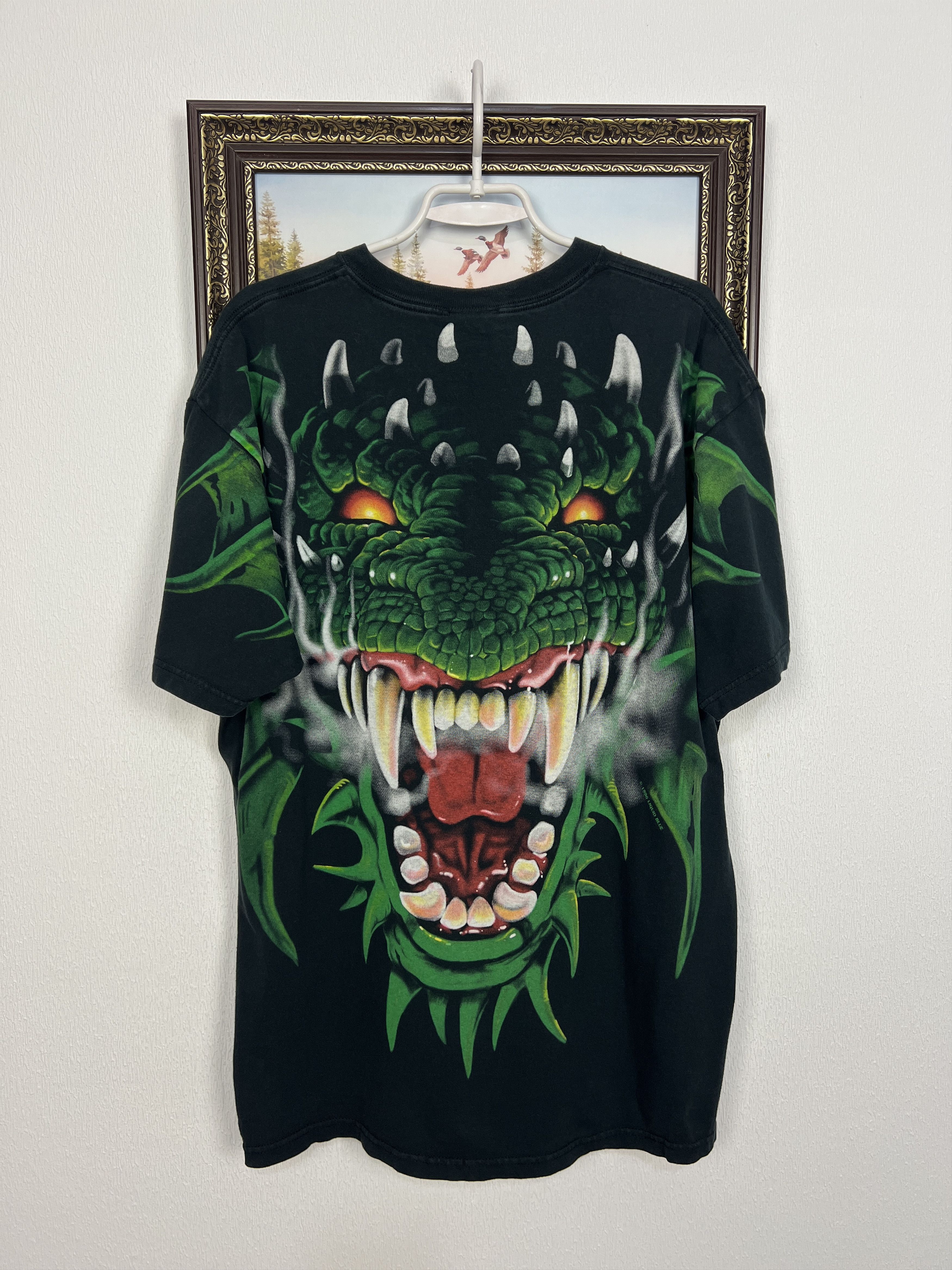 Liquid Blue Vintage Dragon Head Two Sided Over Print Shirt Tee Rare Size US XL / EU 56 / 4 - 7 Thumbnail