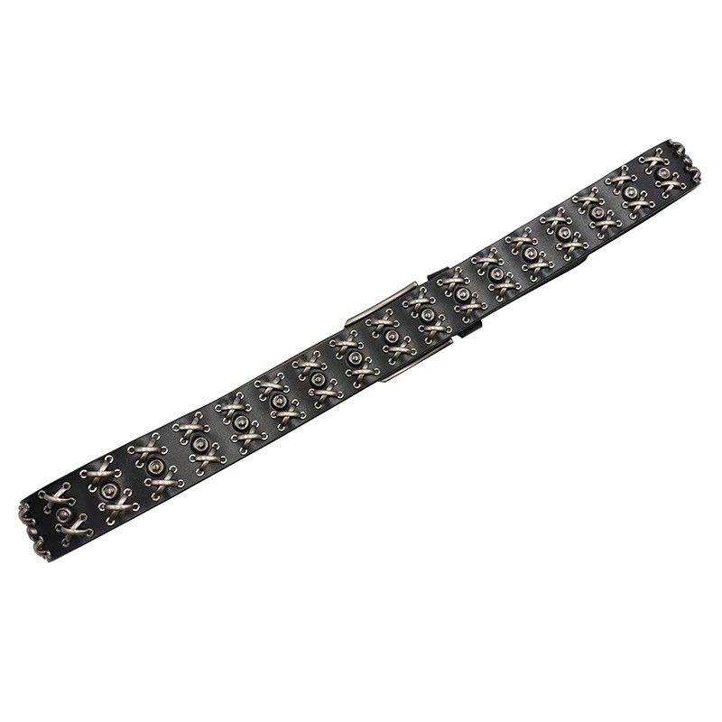 Leather X Rivet Split Leather Belt Size ONE SIZE - 8 Thumbnail