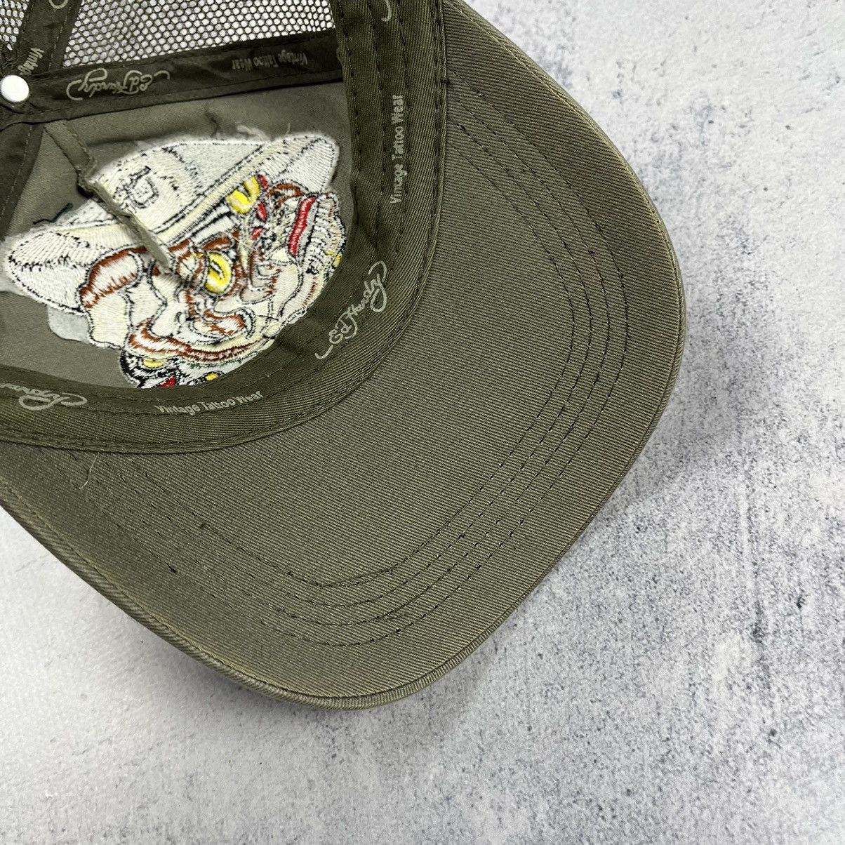 Ed Hardy Vintage Ed hardy bulldog big logo y2k trucker cap 90’s Size ONE SIZE - 13 Thumbnail