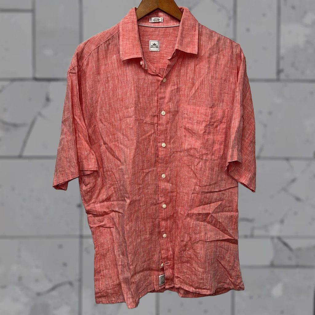 Peter Millar Peter Millar Pink 100% Linen Button-Up Shirt Mens Size L Size US L / EU 52-54 / 3 - 1 Thumbnail