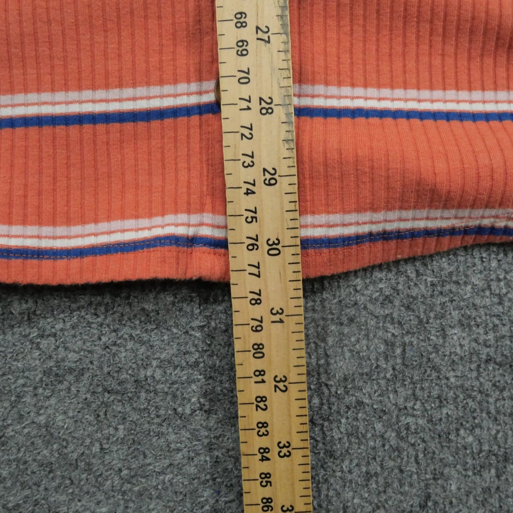 Abercrombie & Fitch Abercrombie & Fitch Dress Womens Petite Small Orange Striped Knit Short Sleeve Button Collared Size S / US 4 / IT 40 - 6 Thumbnail