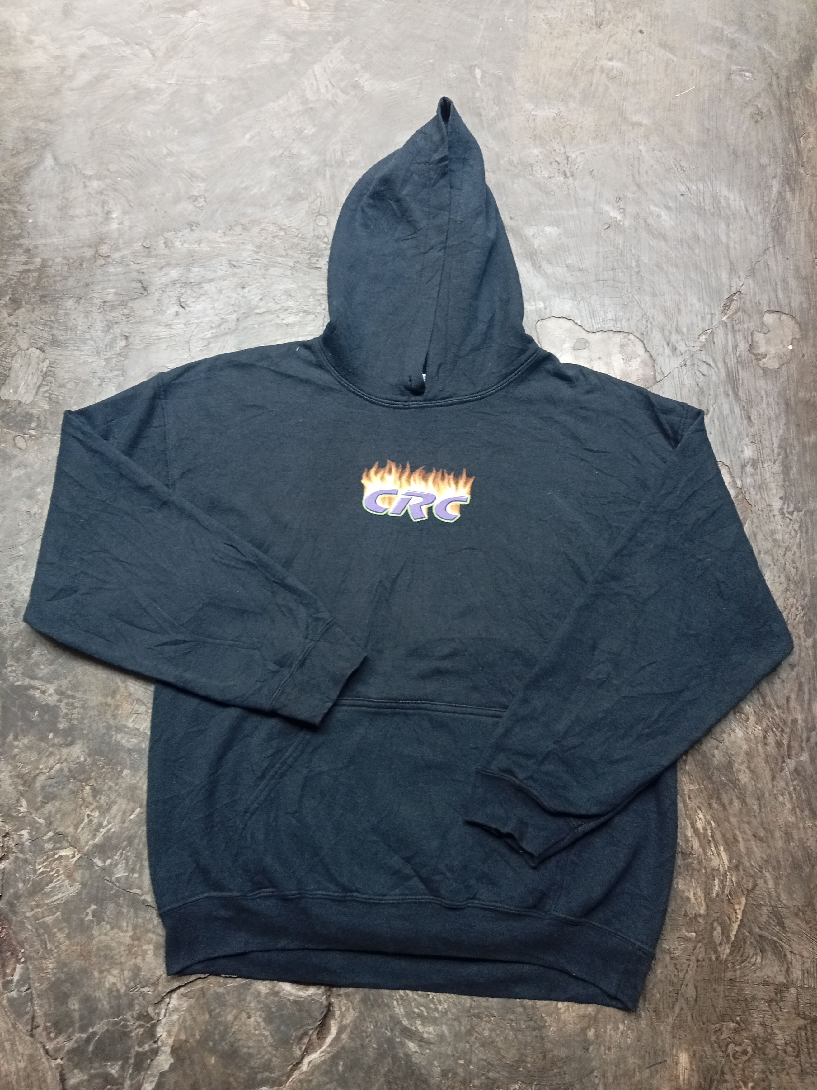 image of Avant Garde x Racing 2000S Calandra Racing Concepts Crc Flame Logo Hoodie in Faded Black (Size Medi