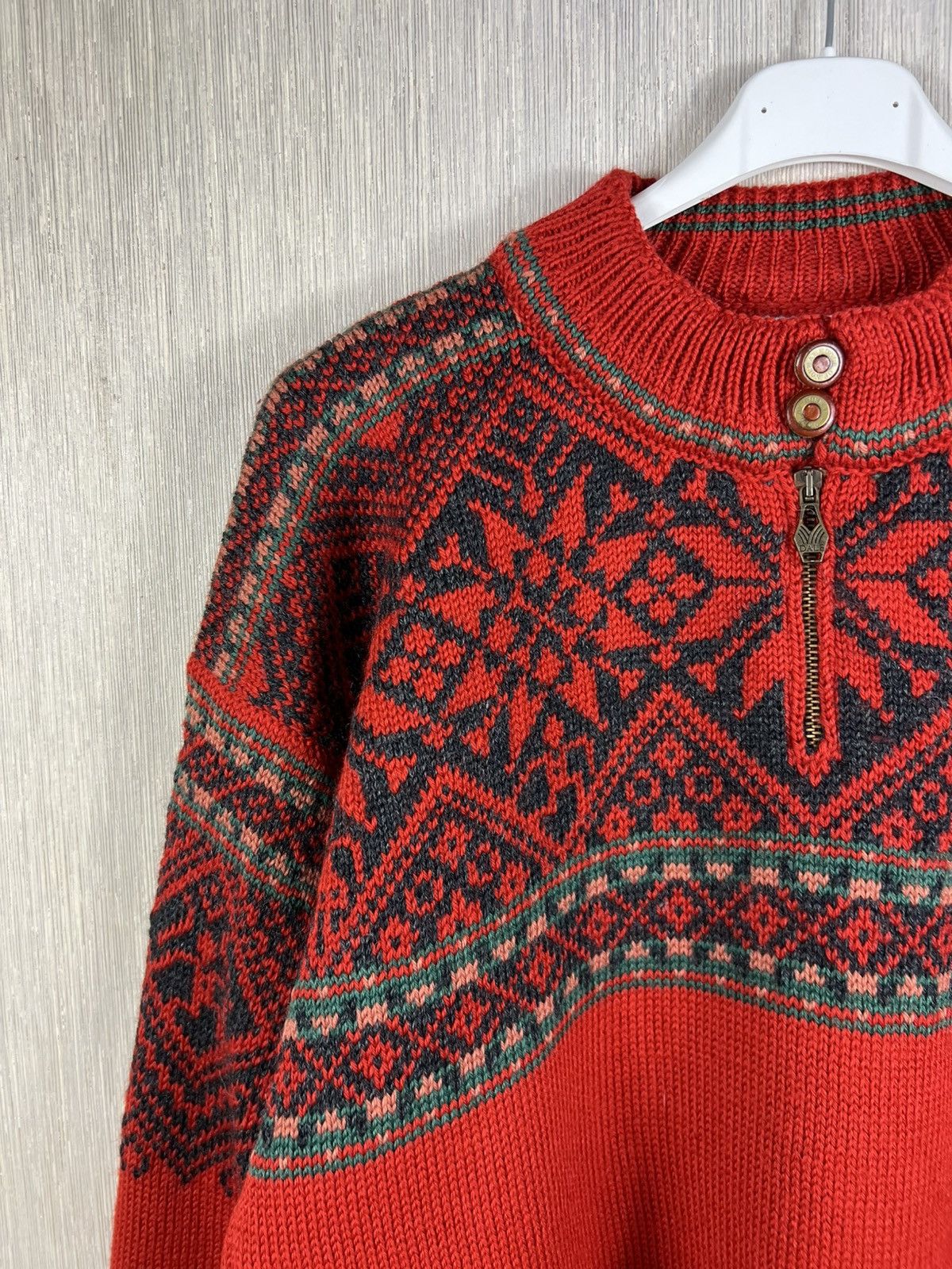Dale Of Norway Vintage Dale of Norway heavy wool patterned sweater half zip Size US L / EU 52-54 / 3 - 4 Thumbnail
