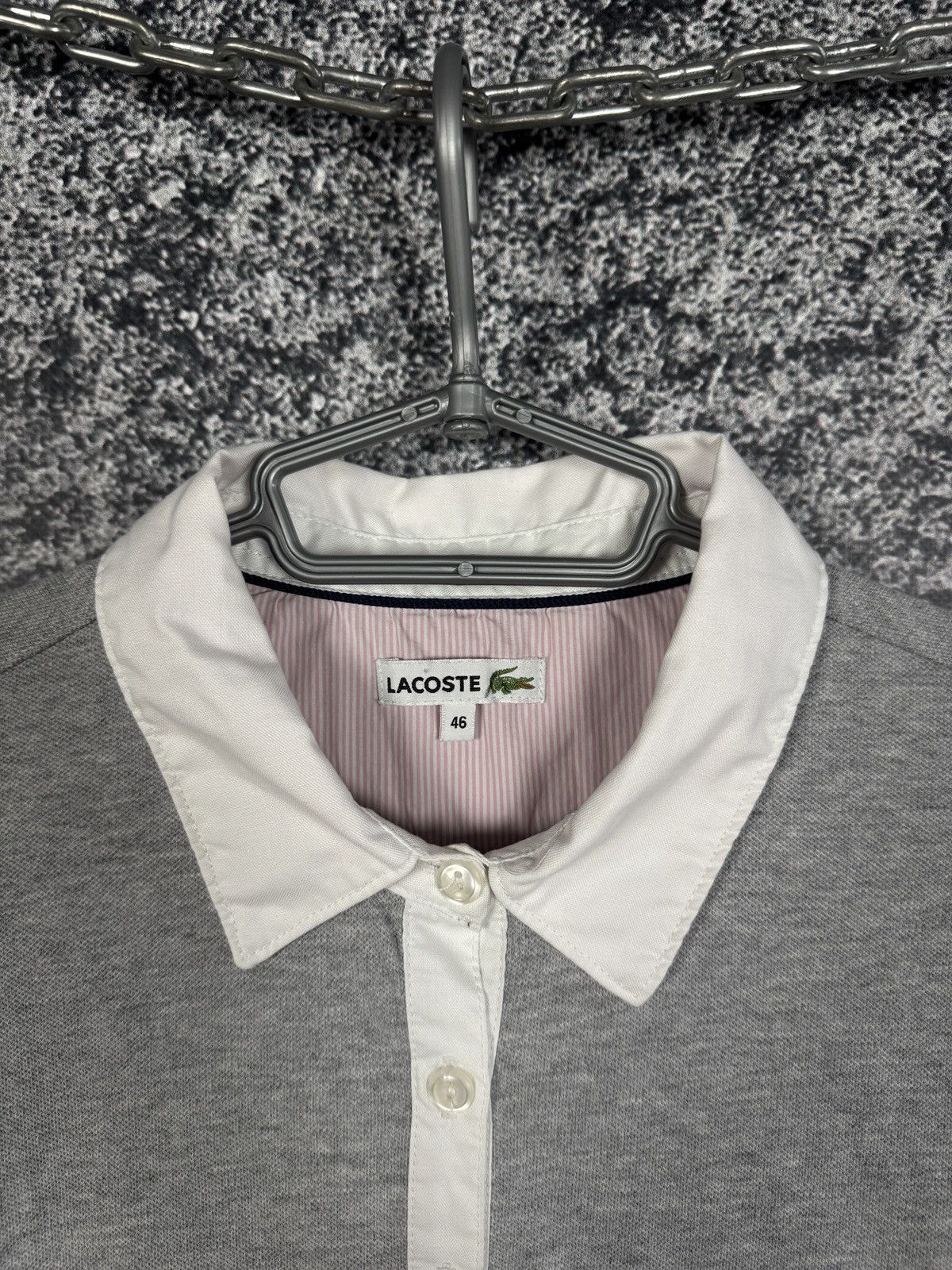 Lacoste Women’s Lacoste Long Sleeve Polo Shirt Gray Top Size 46 Size L / US 10 / IT 46 - 8 Thumbnail