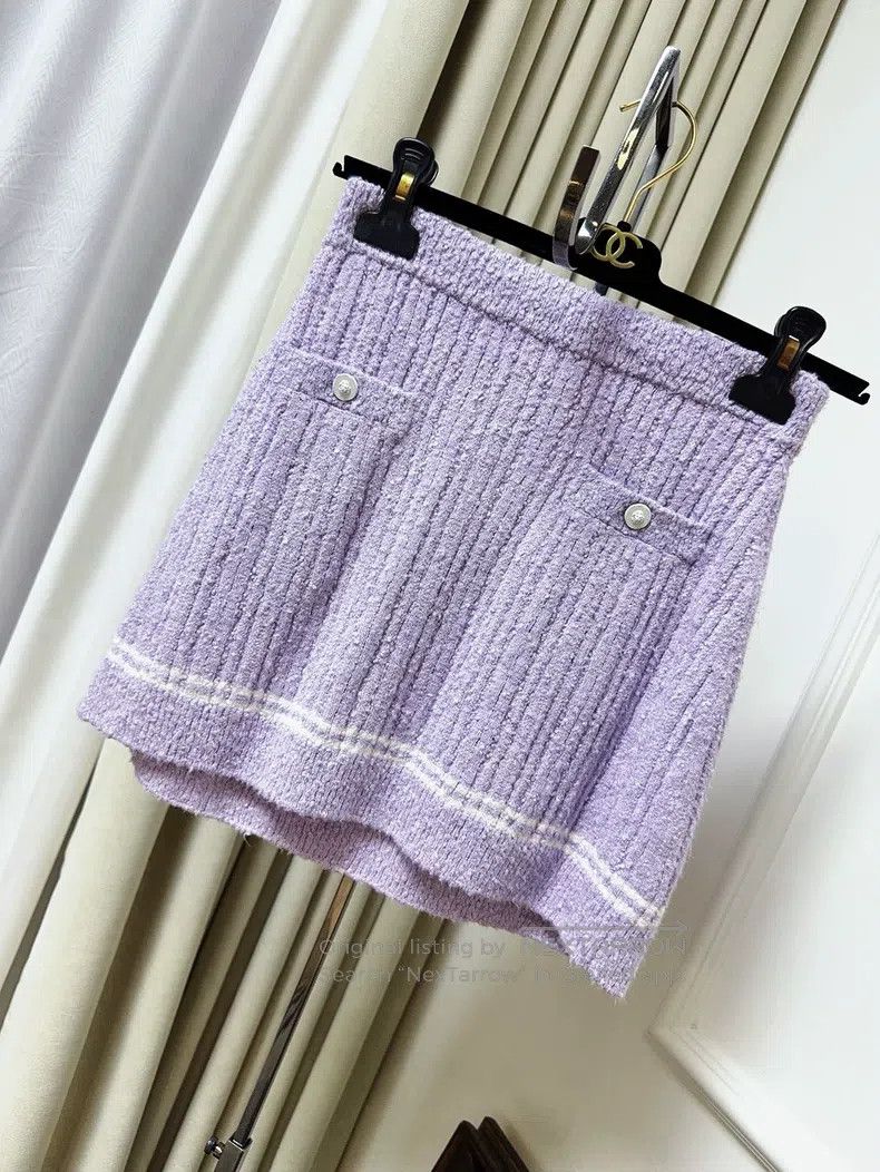 Chanel 22P taro purple knitted skirt