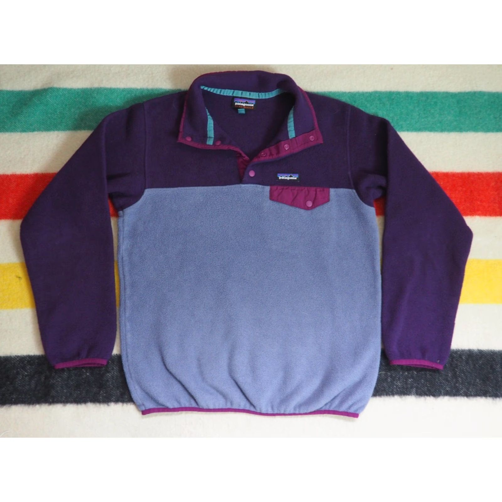 Patagonia PATAGONIA Synchilla Snap-T Purple Lavender Logo Hiking Fleece Jacket Womens M Size M / US 6-8 / IT 42-44 - 2 Thumbnail