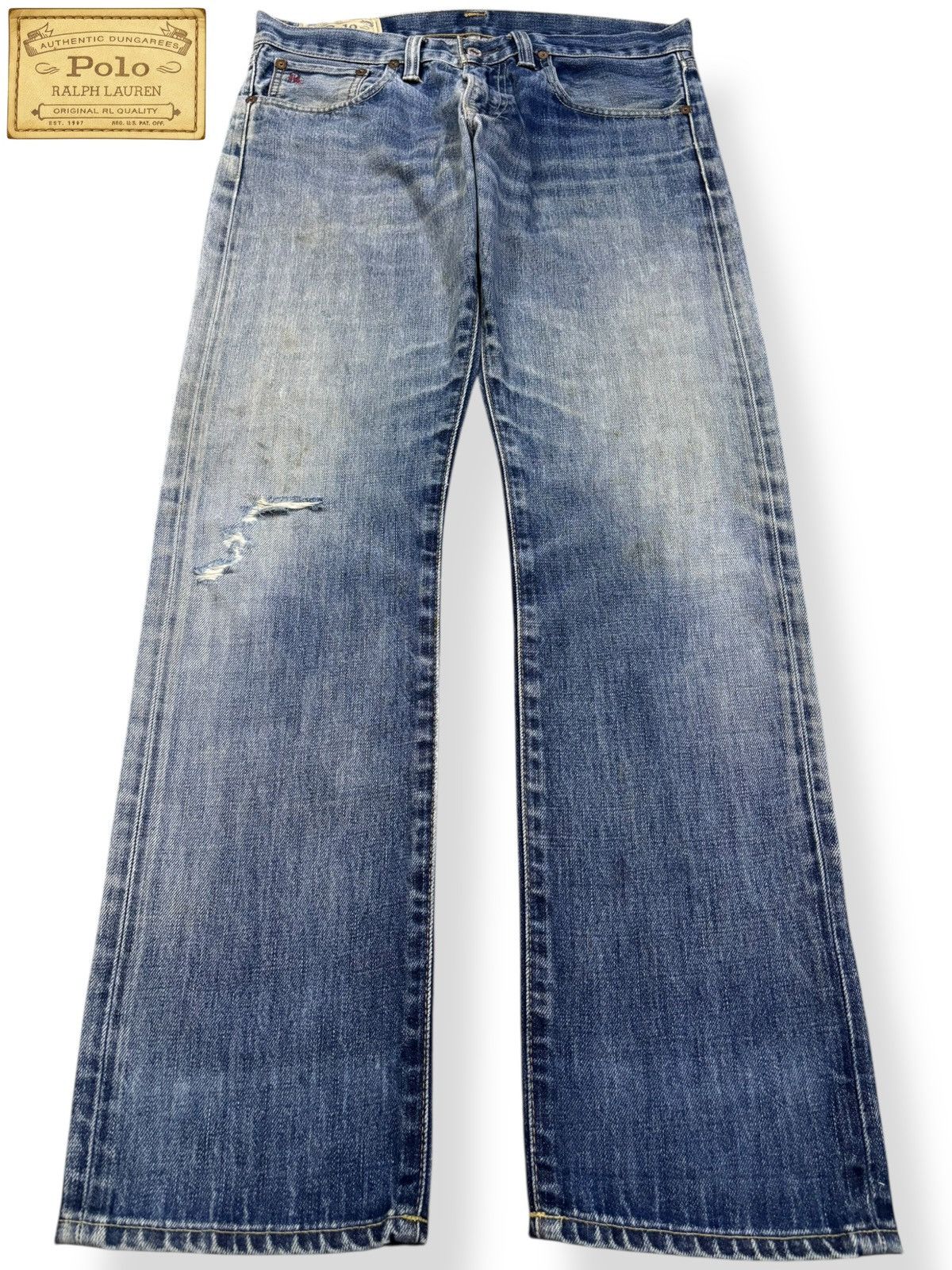 Ralph Lauren Vintage Ralph Lauren Slim Straight Distressed Grunge Jeans Size US 32 / EU 48 - 1 Thumbnail