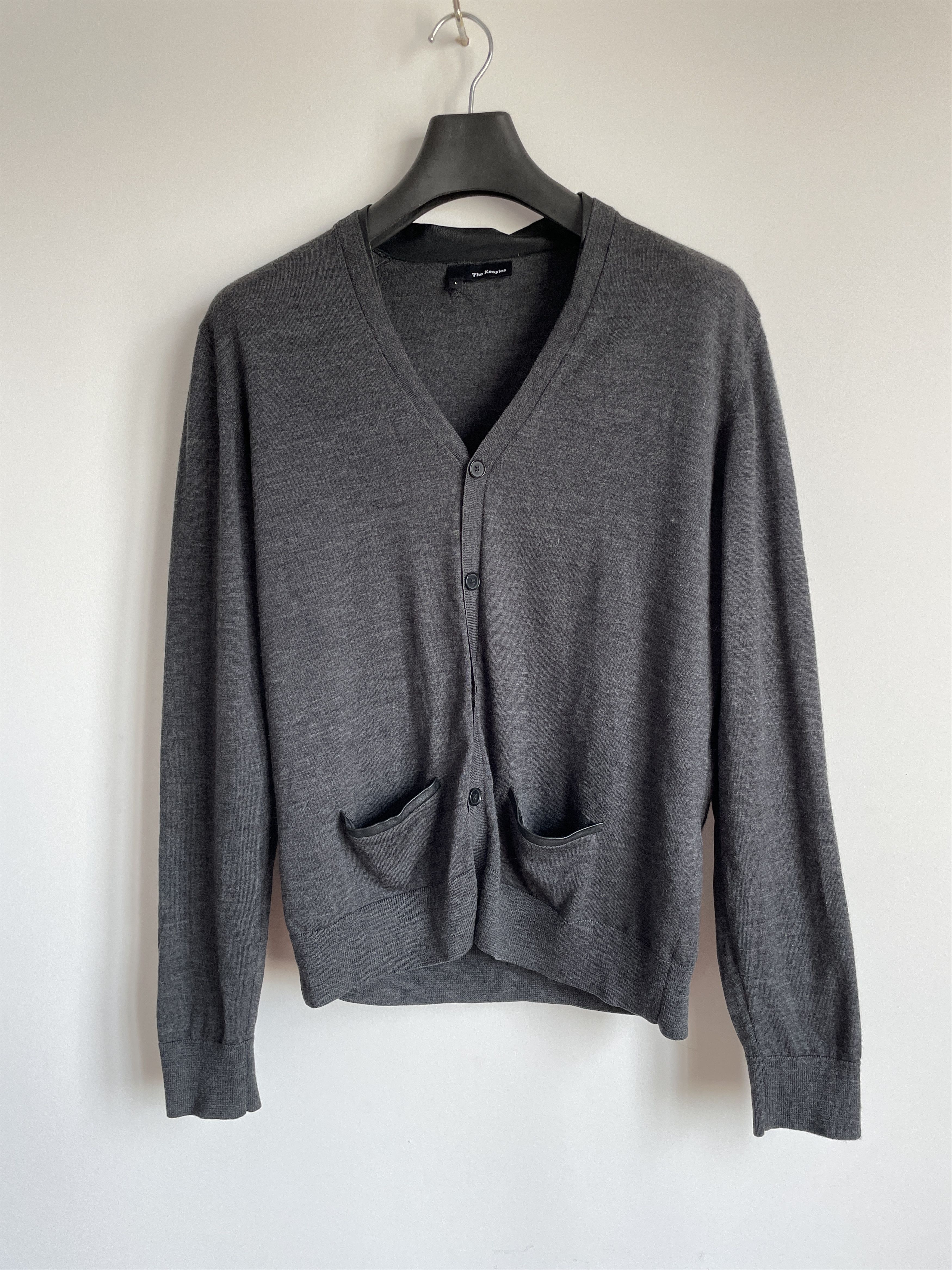 The Kooples The Kooples Merino Wool Leather Details Cardigan Size L Size US L / EU 52-54 / 3 - 1 Thumbnail