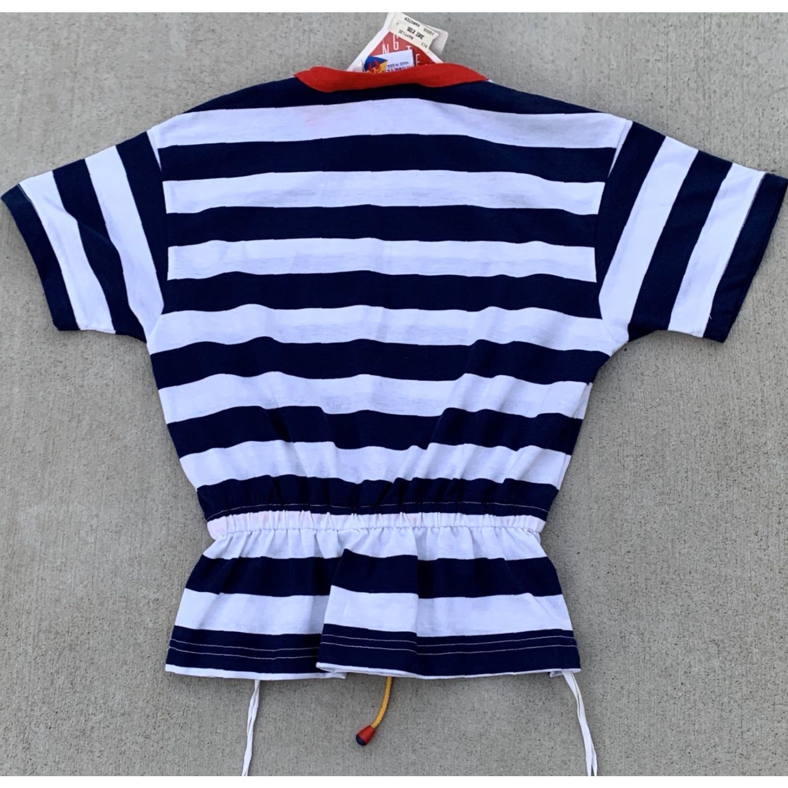 Hang Ten VINTAGE Hang Ten Top Striped Pocket T-Shirt Made In USA Draw String Waist 80s S Size S / US 4 / IT 40 - 6 Thumbnail