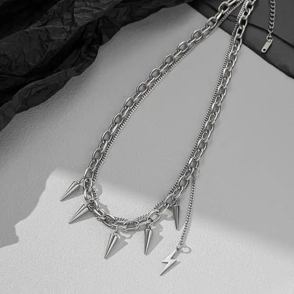 Jewelry Spike Chain Link Necklace Size ONE SIZE - 2 Thumbnail